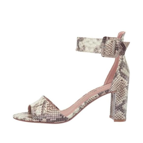 NIB $75 CHINESE LAUNDRY Women 7.5 Natural SNAKE Animal Print Rumor Heeled Sandal - Picture 6 of 14